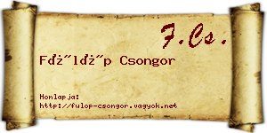 Fülöp Csongor névjegykártya